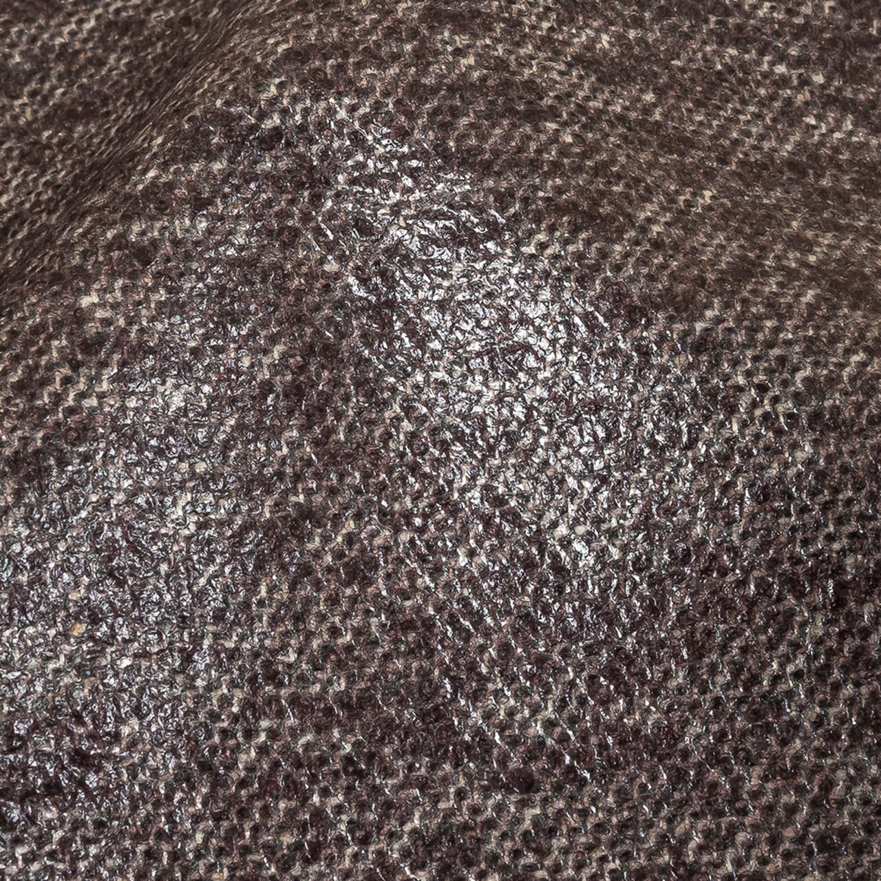 1 Yard Heathered Fig Laminated Wool Tweed Fabric for Outerwear, Water-Resistant, 58 inch Width